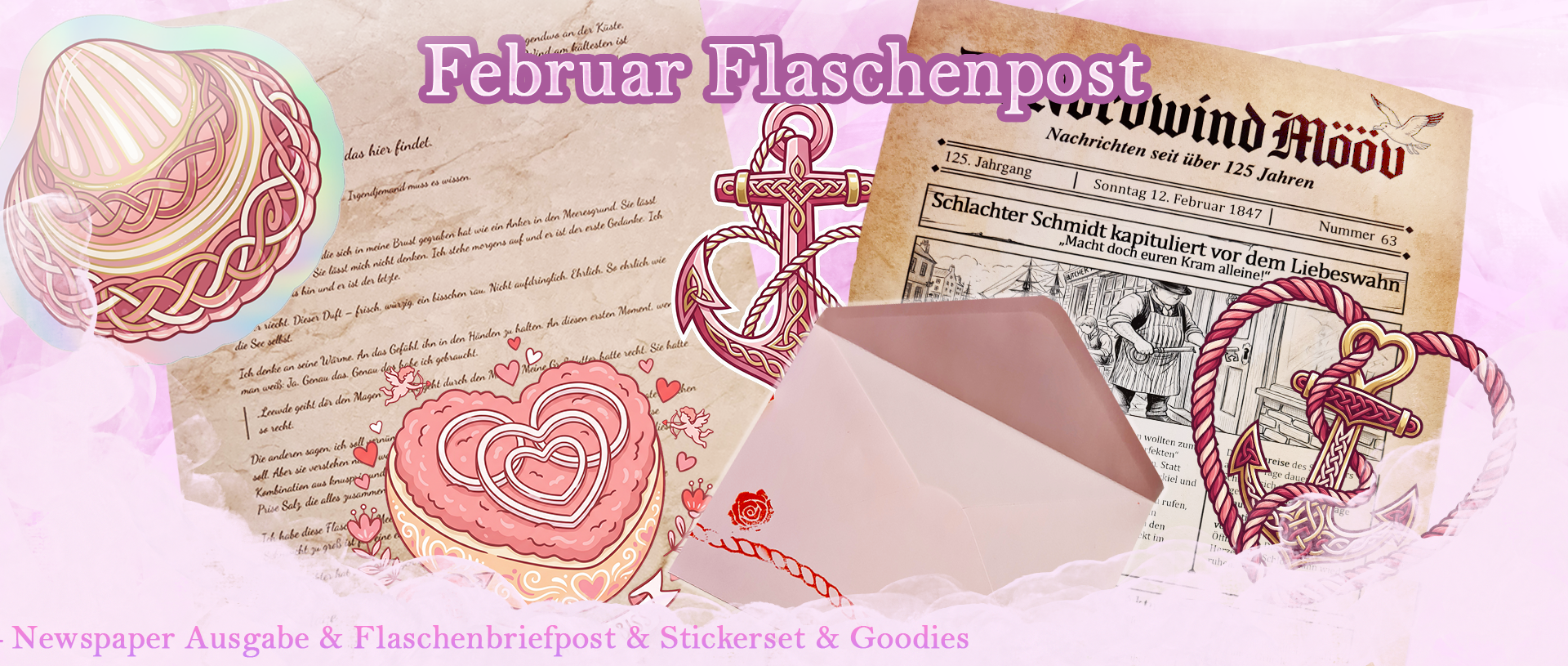 Bundle März Briefpost mit Stickern Fehnleev_Briefpost_Märzausgabe