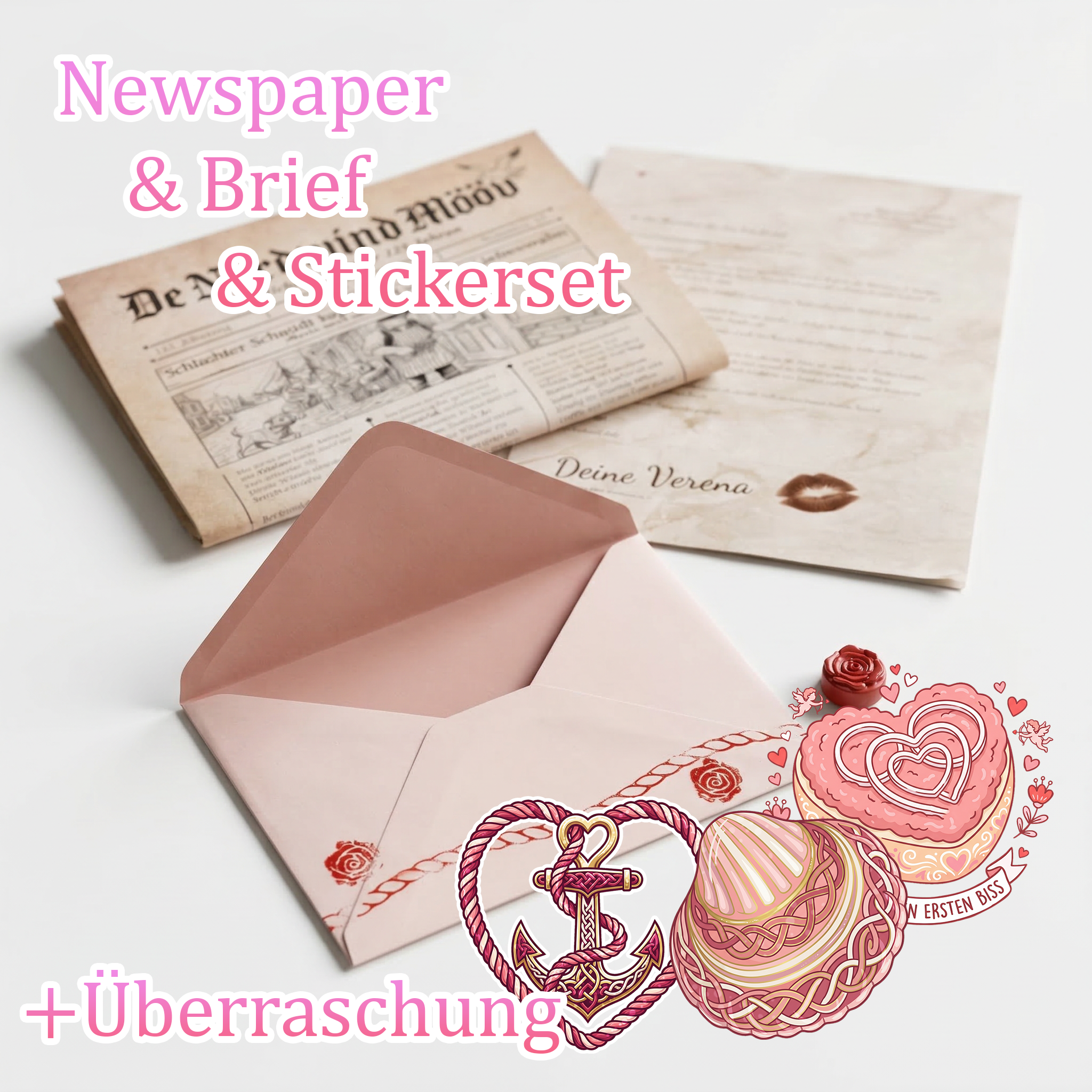 Valentingstagsbrief mit Sticker