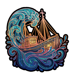 Schiff im Sturm Sticker