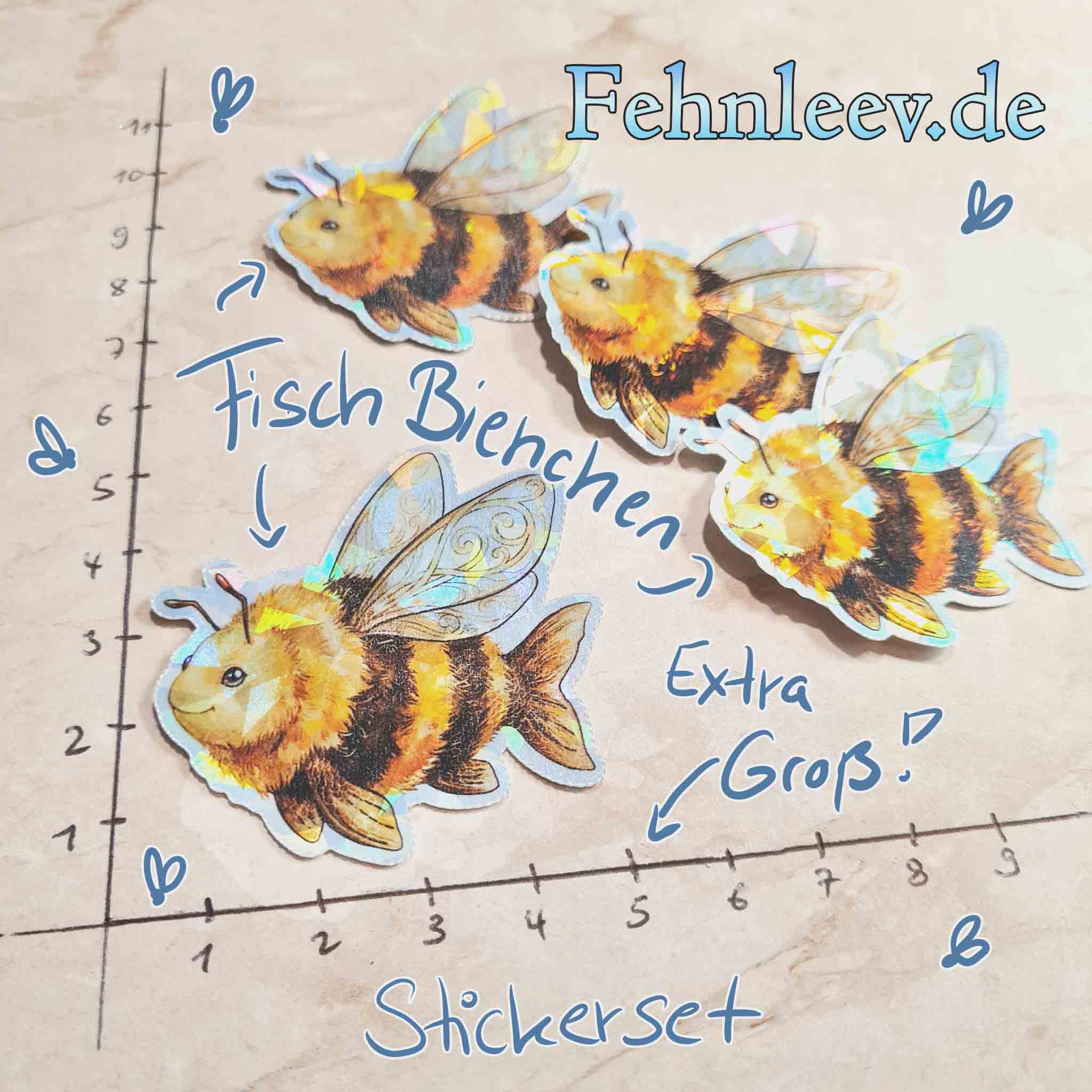 Fischbienchen Sticker (M) – Bild 2