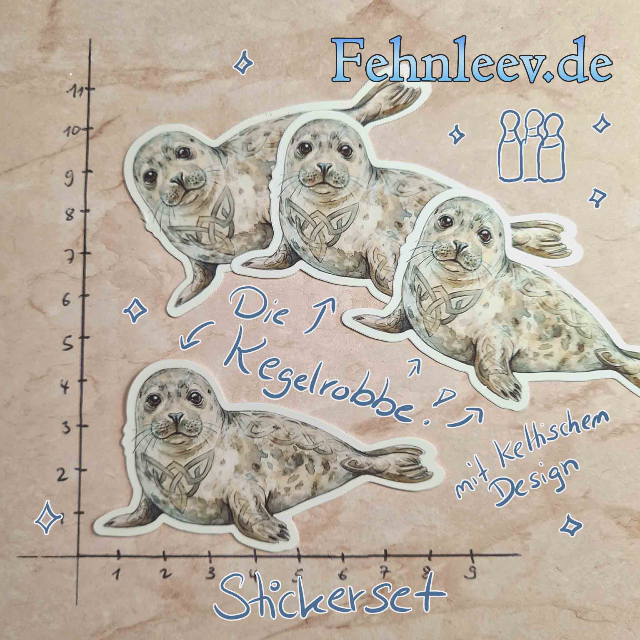 Kegelrobbe Sticker Nordsee – Bild 2
