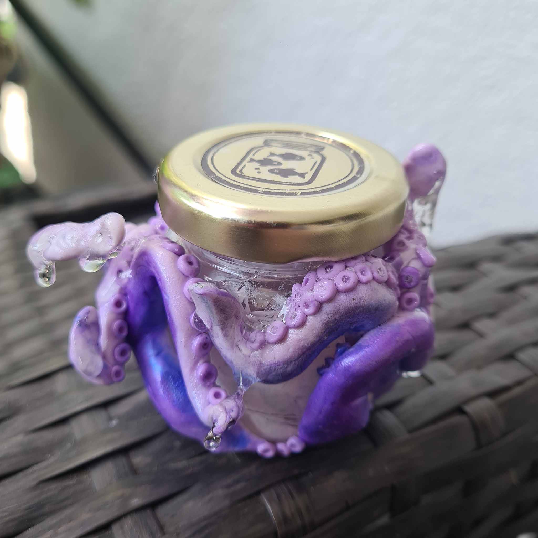 Oktopus-Licht im Glas - handgefertigte maritime LED-Deko | Einzelstück – Bild 4