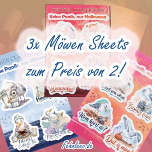 Keine Panik Möwen-Sticker-Bundle - 3 zum Preis von 2